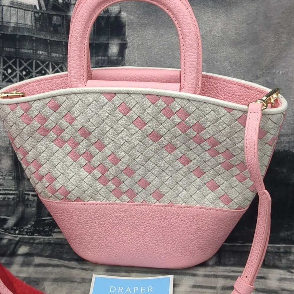Draper James Pink and White Crossbody Bag